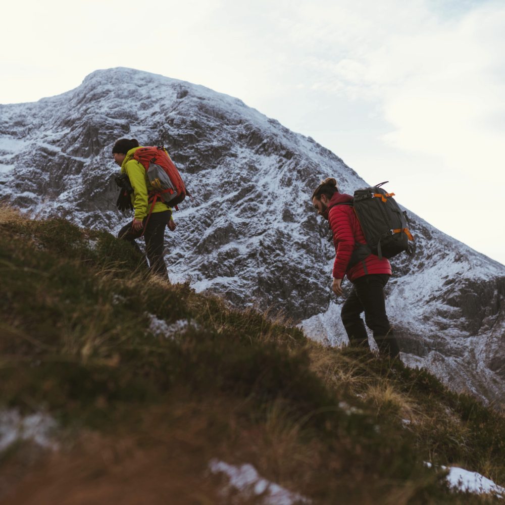 Hiker going up to Ben Nevis